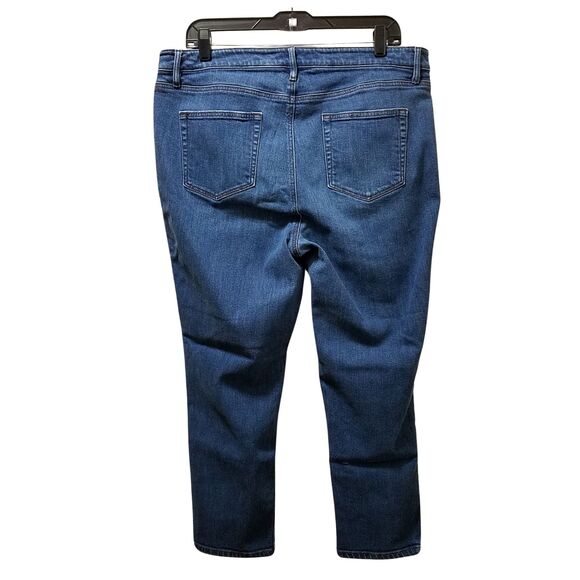 Ann Taylor LOFT Outlet Curvy Skinny Crop Jeans 14 Blue Stretch Denim - Picture 2 of 5